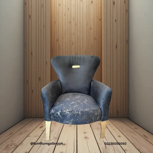 Premium Velvet Single Sofa Chair with Gold Metal Legs